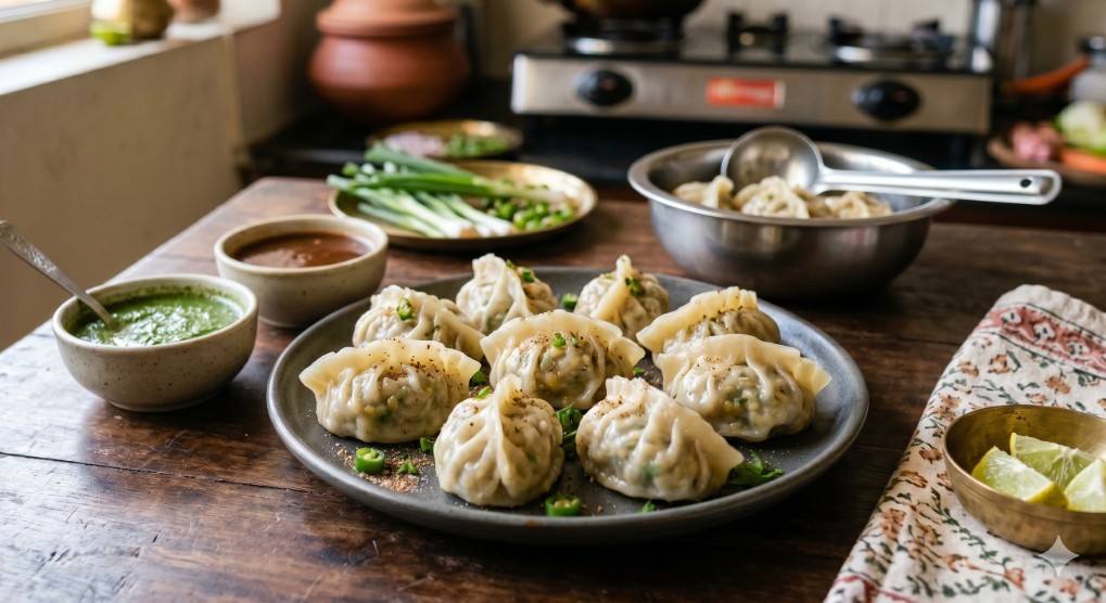 मसाला मूंग दाल मोमोज