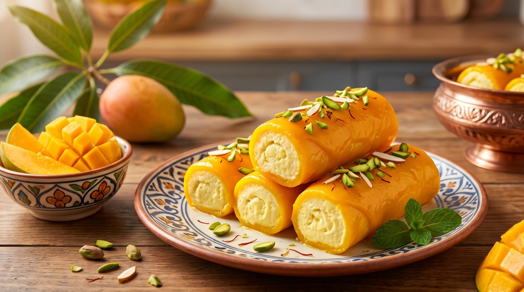 मँगो संदेश रोल्स (Mango Sandesh Rolls)