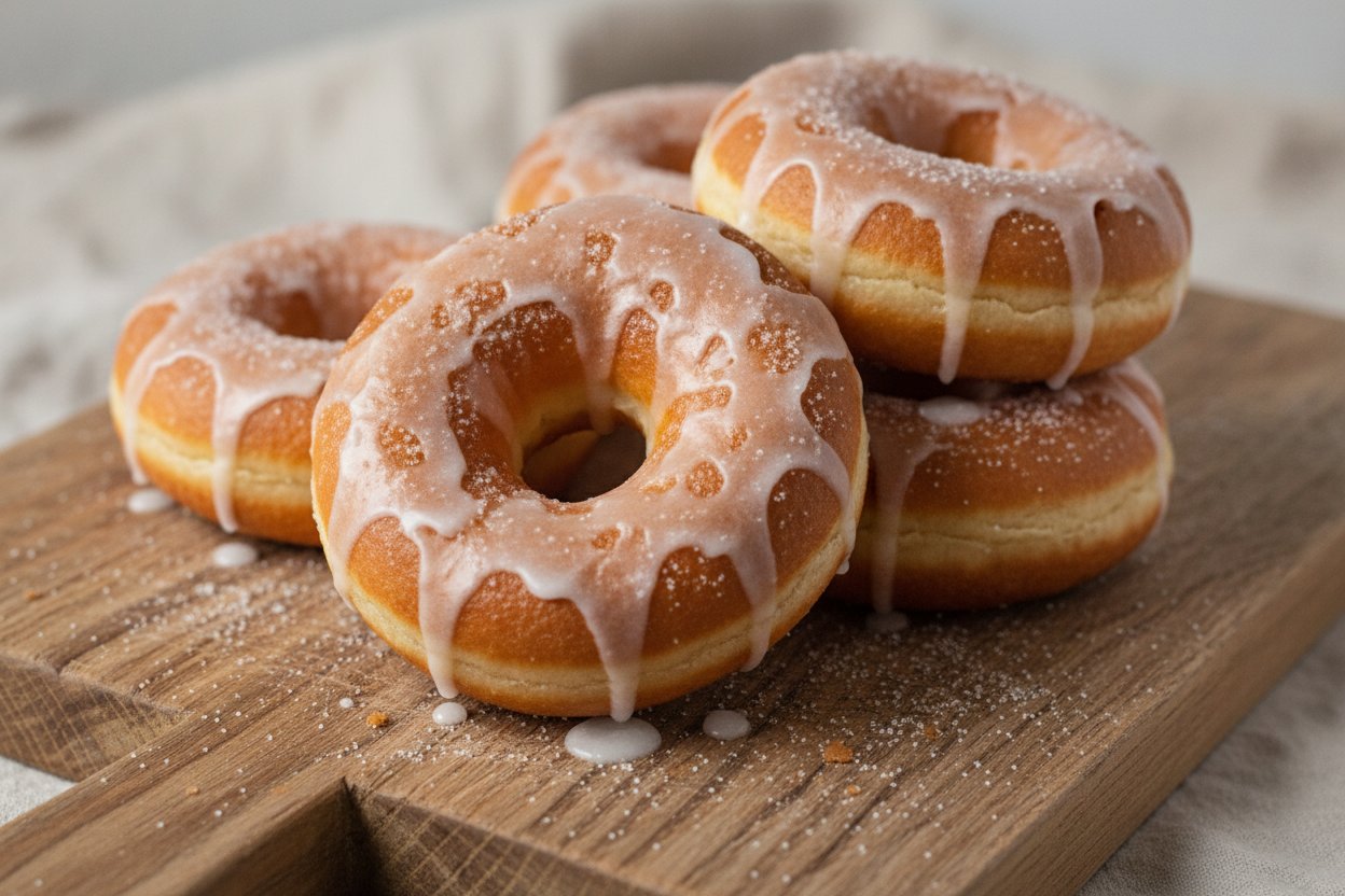 Fluffy Baked Homemade Bread Donuts