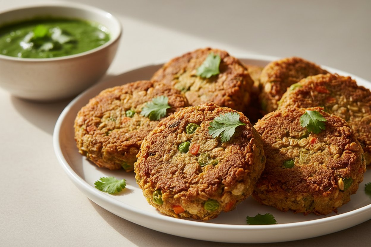 ওটস এবং সবজির টিক্কি