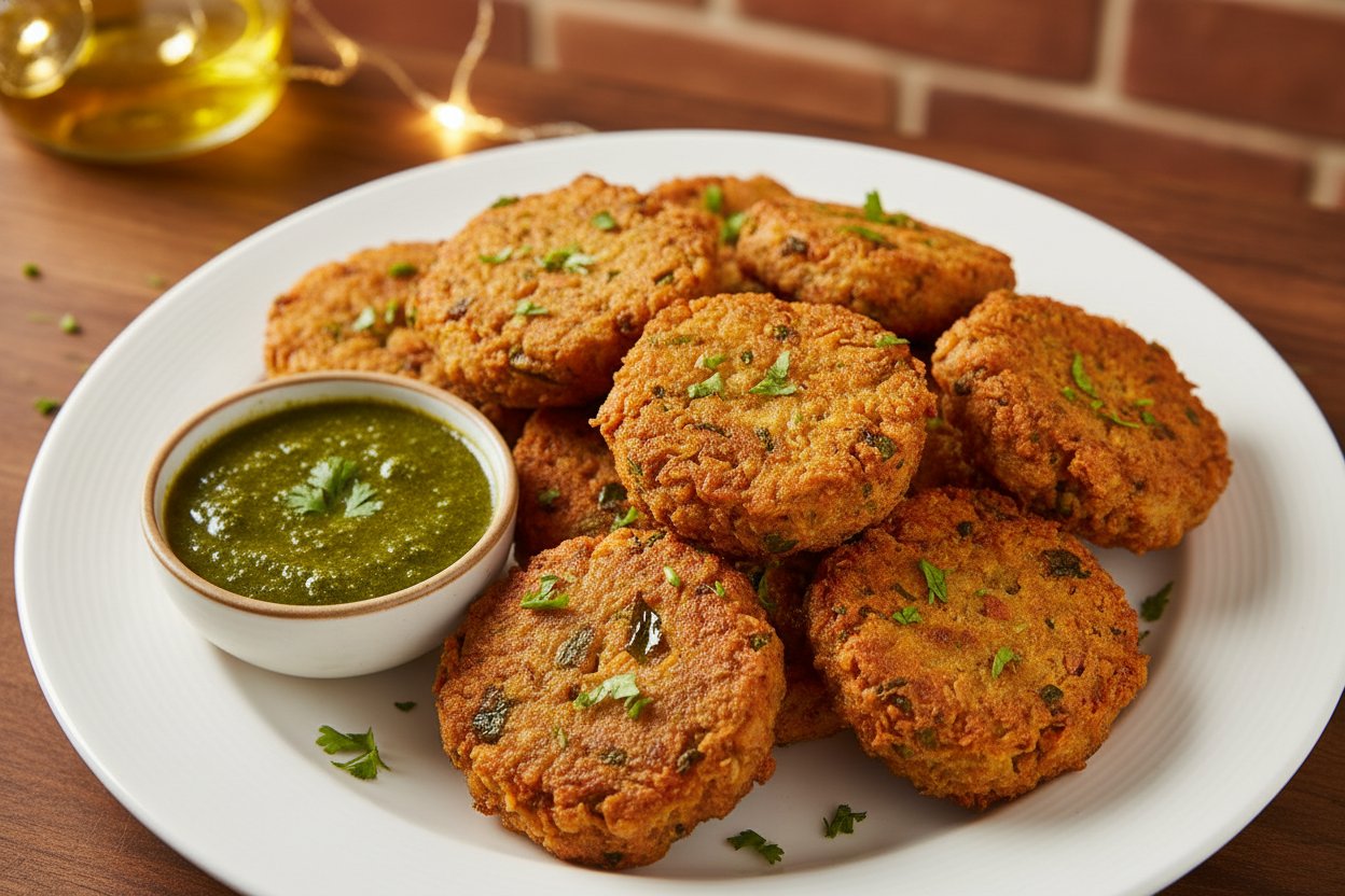 रंगीत पोहे आणि भाज्यांचे वडे