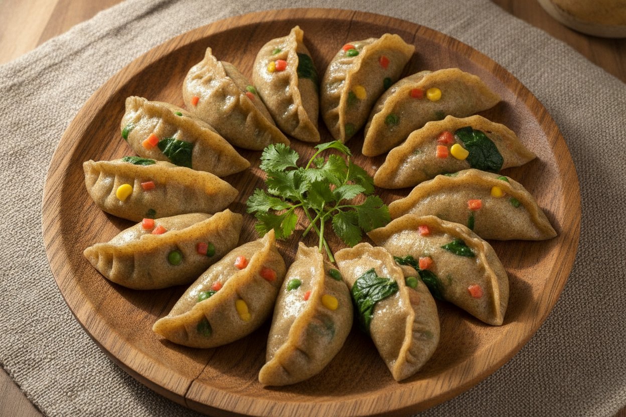 બાજરી અને શાકભાજીના સ્ટીમ્ડ ડમ્પલિંગ્સ